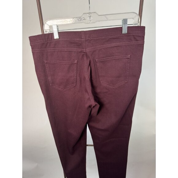 UNIQLO Womens Easy Knit Leggings Pants XL Wine Polyester Cotton Spandex - Picture 11 of 16